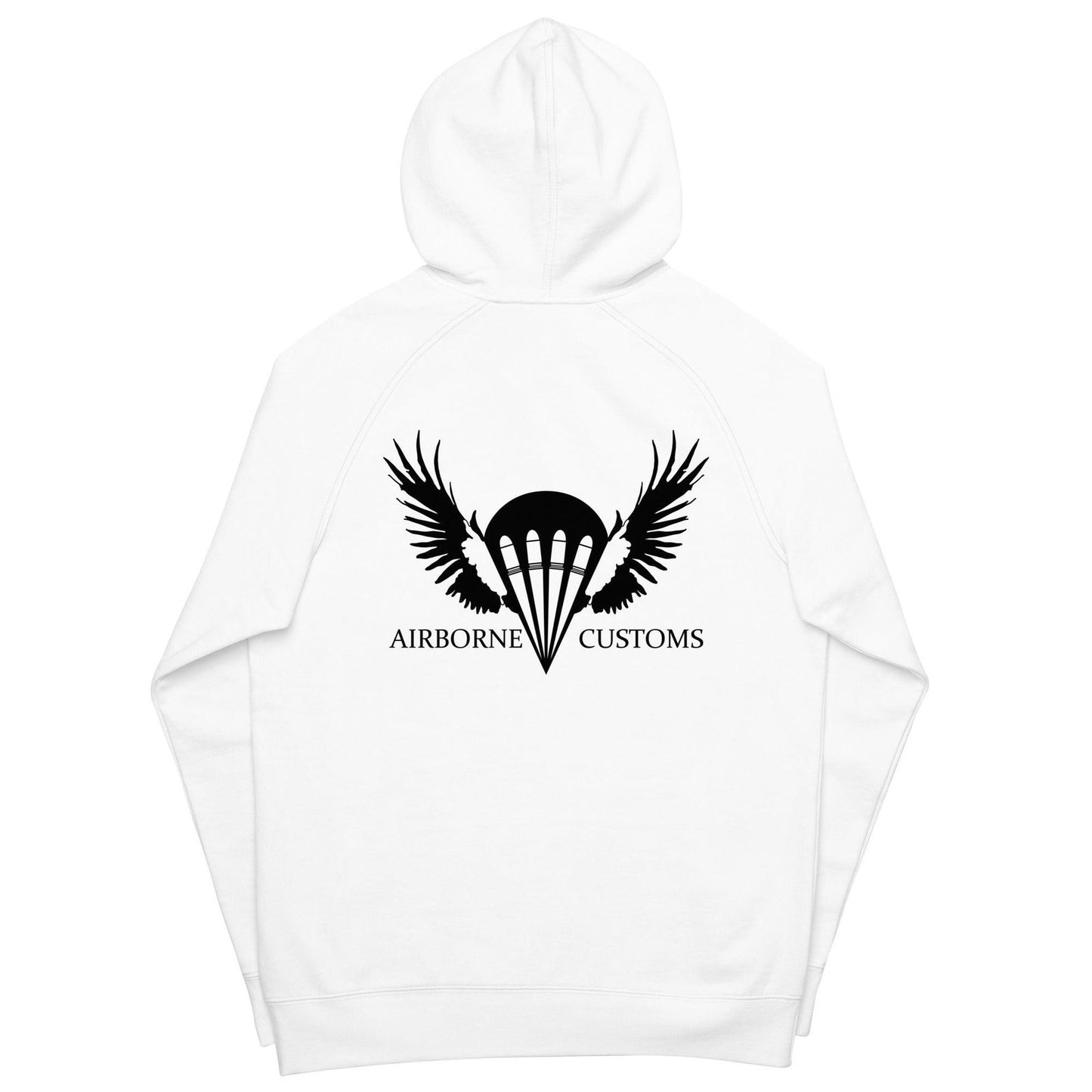 Airborne Customs Hoodie, Black Print-Airborne Customs