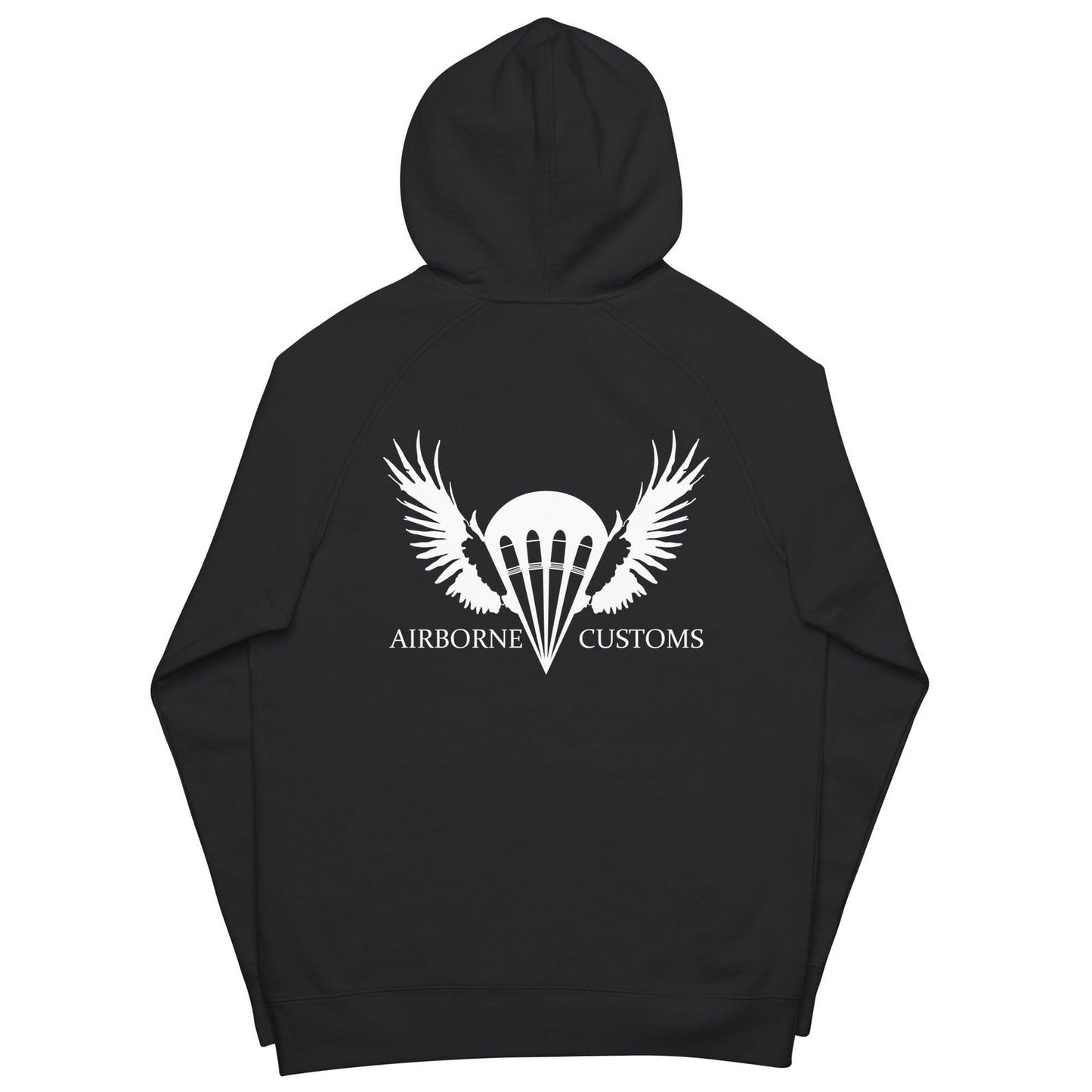 Airborne Customs Hoodie, White Print-Airborne Customs