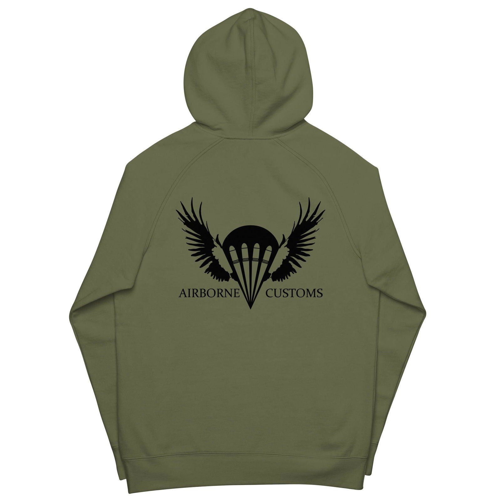 Airborne Customs Hoodie, Black Print-Airborne Customs