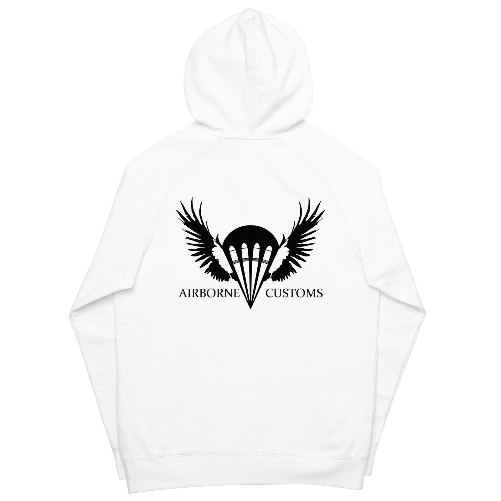 Airborne Customs Hoodie, Black Print-Airborne Customs