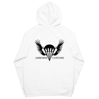 Airborne Customs Hoodie, Black Print-Airborne Customs