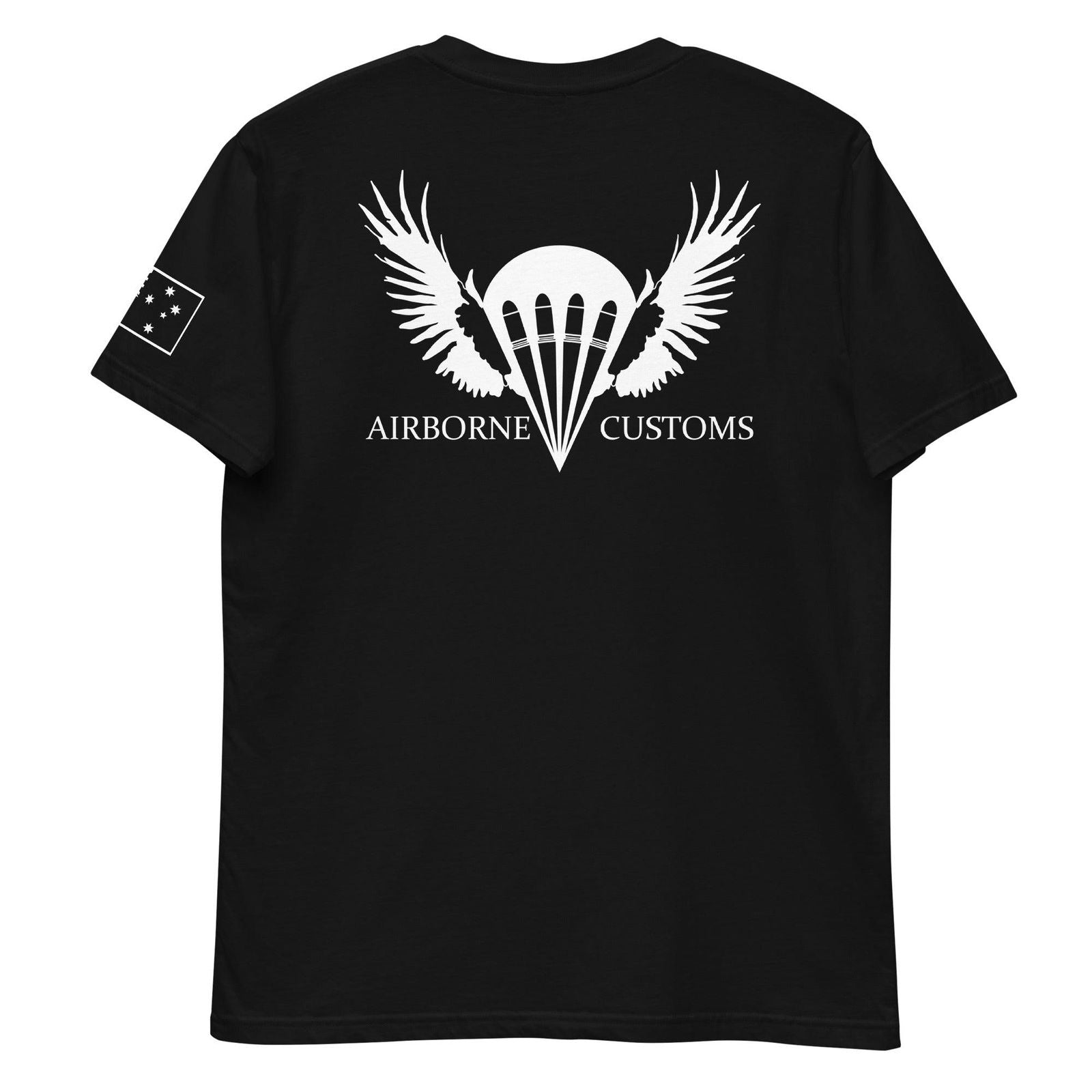 Airborne Customs T-Shirt, White Print-Airborne Customs